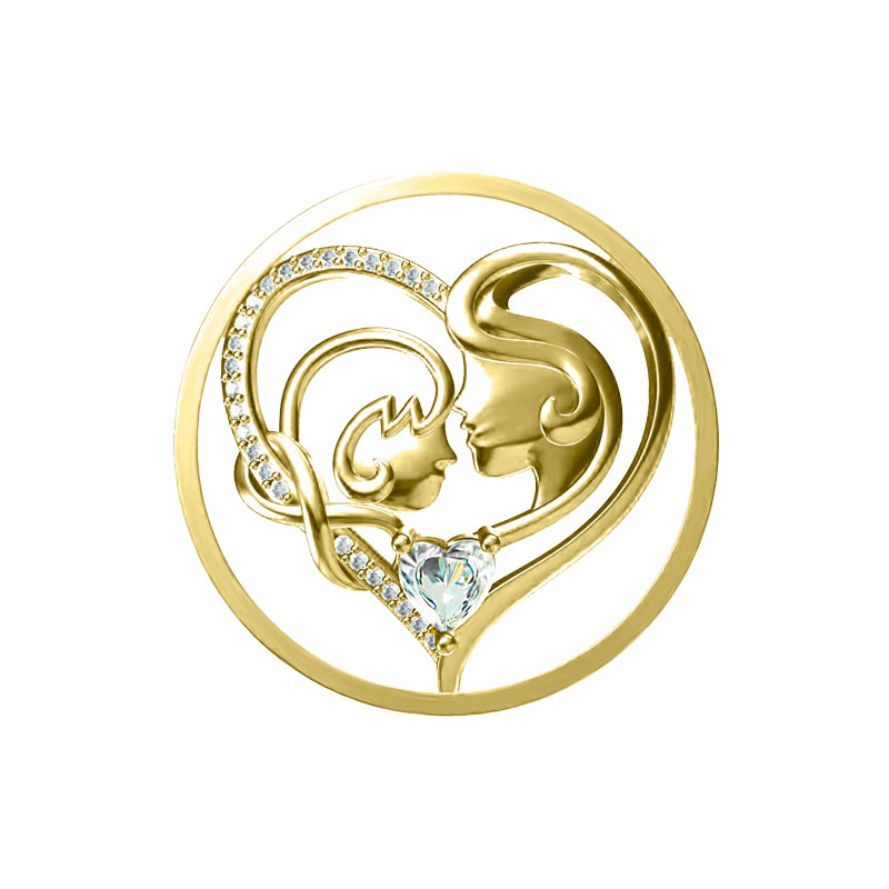 MY iMenso Grande (33mm) insignia fantasy "Infinity Mother & Child" (925/0.5Mgold-plated)