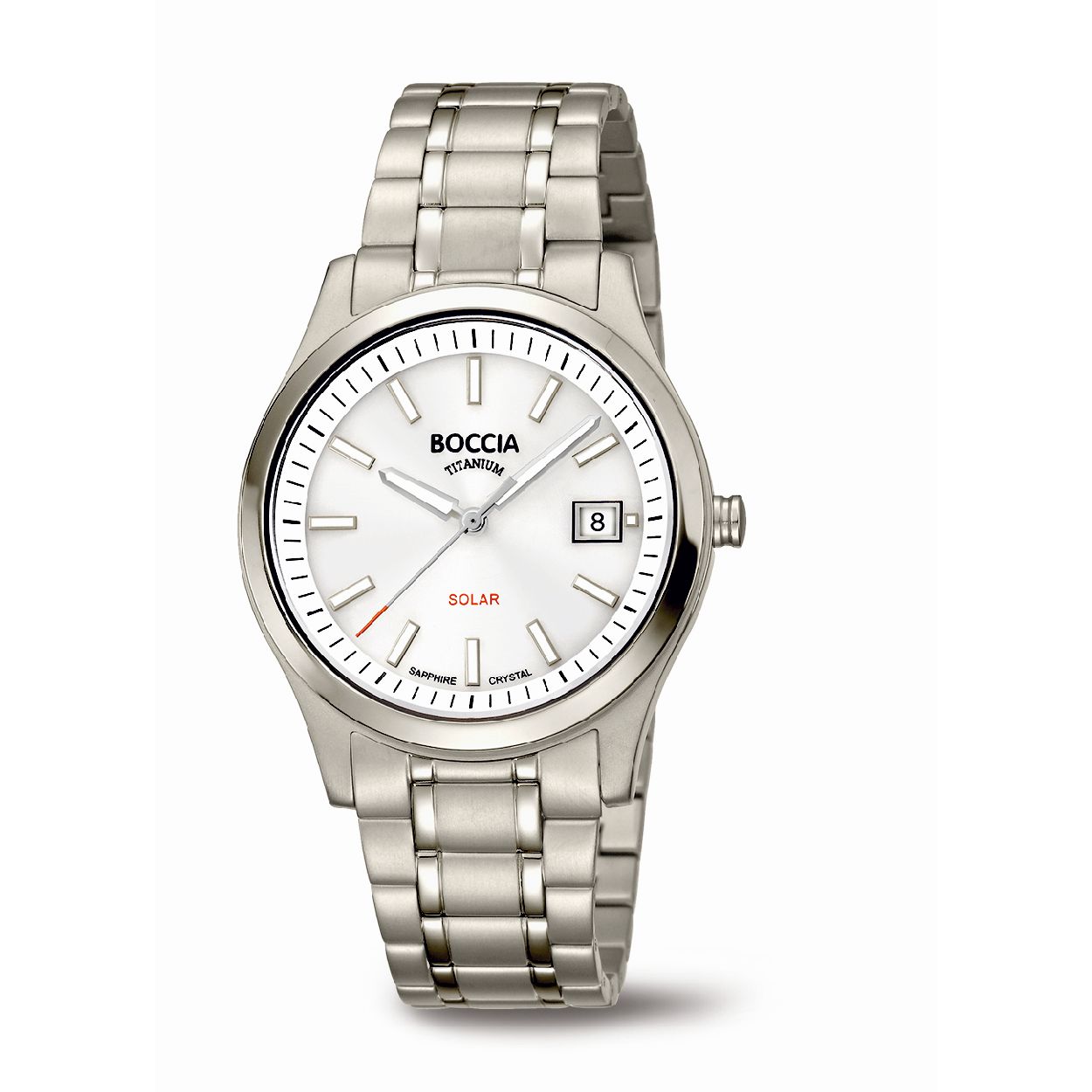 Dit dameshorloge is van het merk Boccia. Het is een analoog horloge gemaakt van titanium. De diameter van de kast is 35 mm.
De verdere specificaties van het horloge zijn als volgt:
Glassoort: saffierglas
Bandbreedte (mm): 18
Kastmateriaal: titanium
Waterdichtheid: 5 ATM
Techniek: quartz
