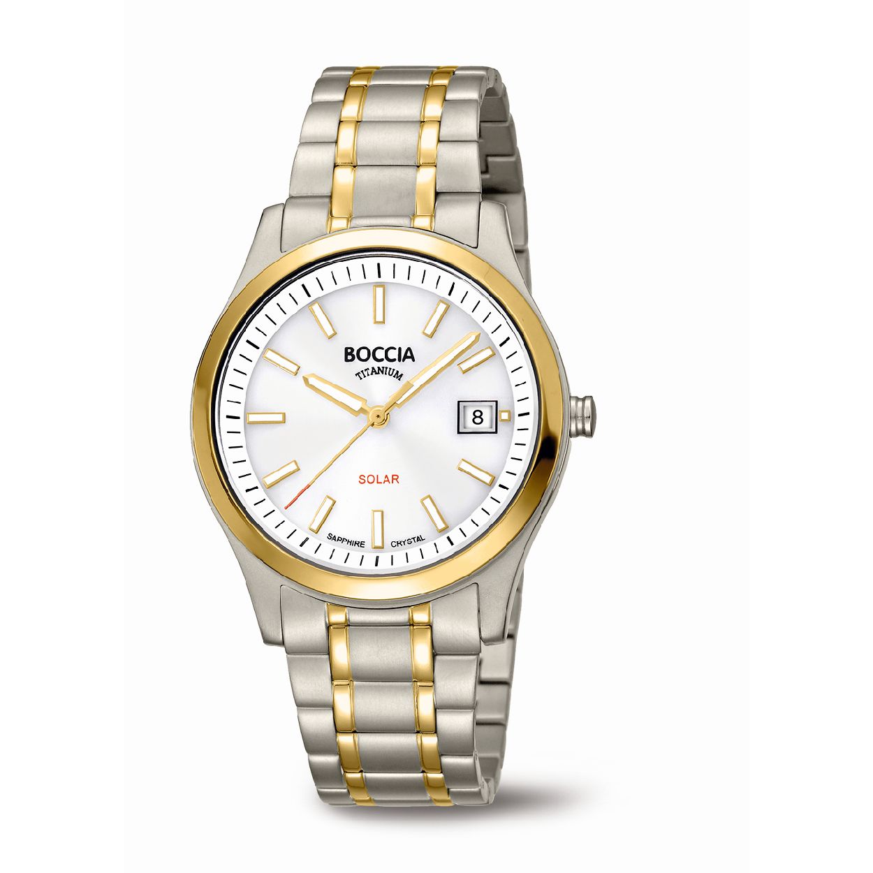 Dit dameshorloge is van het merk Boccia. Het is een analoog horloge gemaakt van titanium. De diameter van de kast is 35 mm.
De verdere specificaties van het horloge zijn als volgt:
Glassoort: saffierglas
Bandbreedte (mm): 18
Kastmateriaal: titanium
Waterdichtheid: 5 ATM
Techniek: quartz