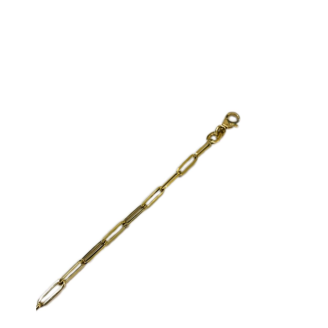 Gouden armband - 14 karaats - Closed for ever - Paperclip -19.5 cm