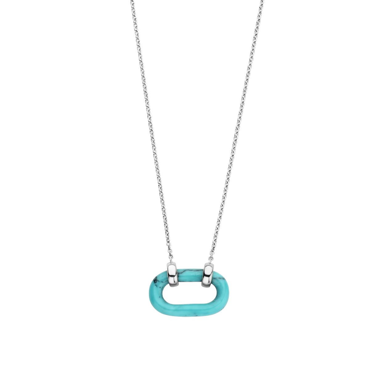 Dit TI SENTO - Milano Collier 34012TQ is gemaakt van Zilver platina verguld. De kleurstelling van dit collier is Turquoise. Alle TI SENTO - Milano producten worden geleverd in een luxe geschenkverpakking.