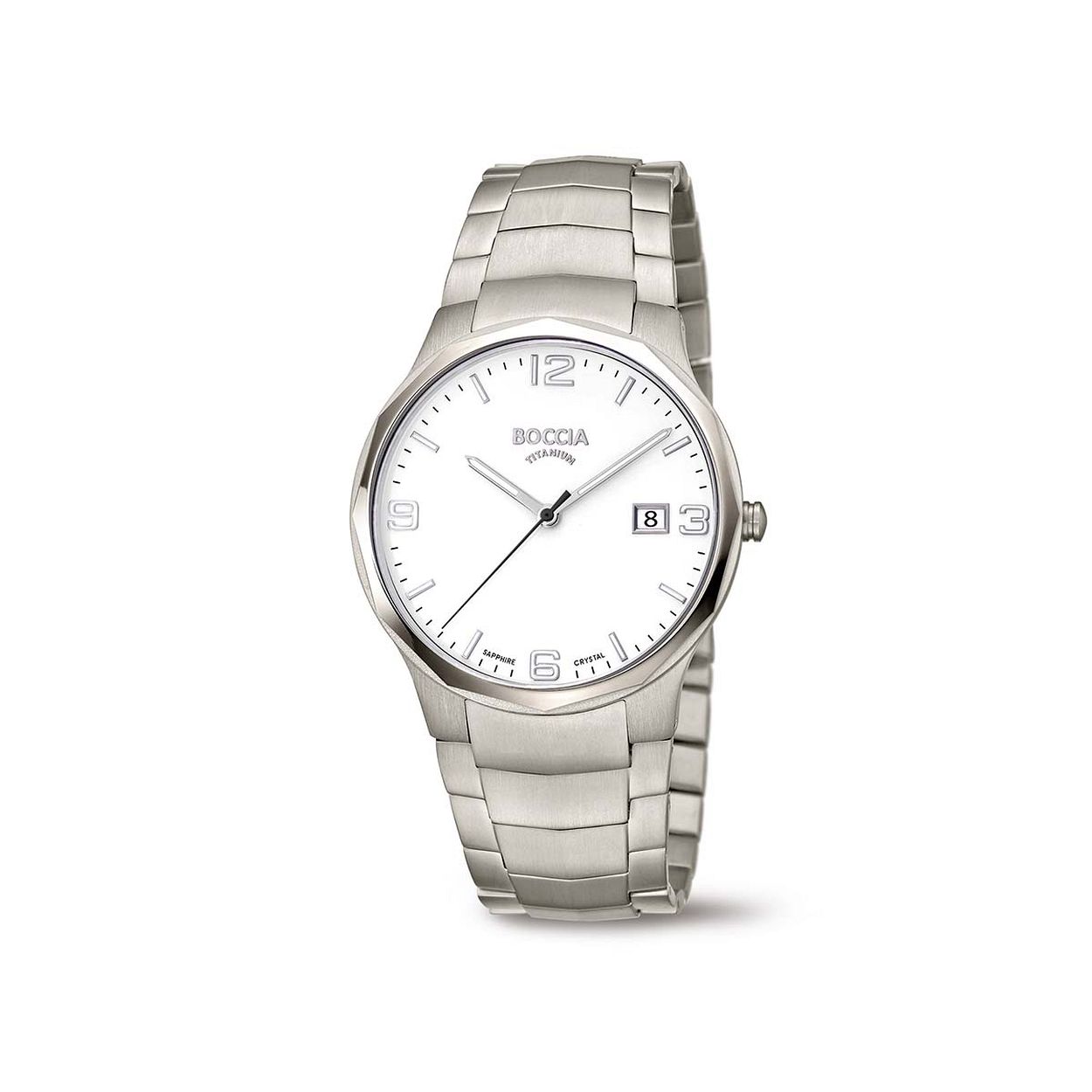 Boccia Titanium 3656-01
Op zoek naar een stijlvol horloge met een sportief design? Dan is de 3656-01 een uitstekende keuze! Het horloge is gemaakt van titanium en saffierglas. De waterdichtheid is 5ATM. Combineer dit prachtige exemplaar met de andere sieraden van Boccia Titanium voor een complete look.

HET MERK
Boccia Titanium is het titanium merk van Nederland, dat zijn oorsprong in Duitsland vindt en is opgericht in het jaar 1992. Ontwikkeld door internationale ontwerpers. Alle titanium componenten van de BOCCIA TITANIUM collectie zijn gemaakt van 99,7% puur titanium; het bijzondere materiaal. Het is licht in gewicht, neemt de temperatuur van de huid aan en is zeer huidvriendelijk. Bovendien is het corrosie- en temperatuurbestendig.

SPECIFICATIES
- Krasbestendig saffierglas
- Datumaanduiding
- Ronde titanium horlogekast, Ø 38mm
- Titanium horlogeband
- Zwarte wijzerplaat
- 5 ATM (Zwemmen & snorkelen)