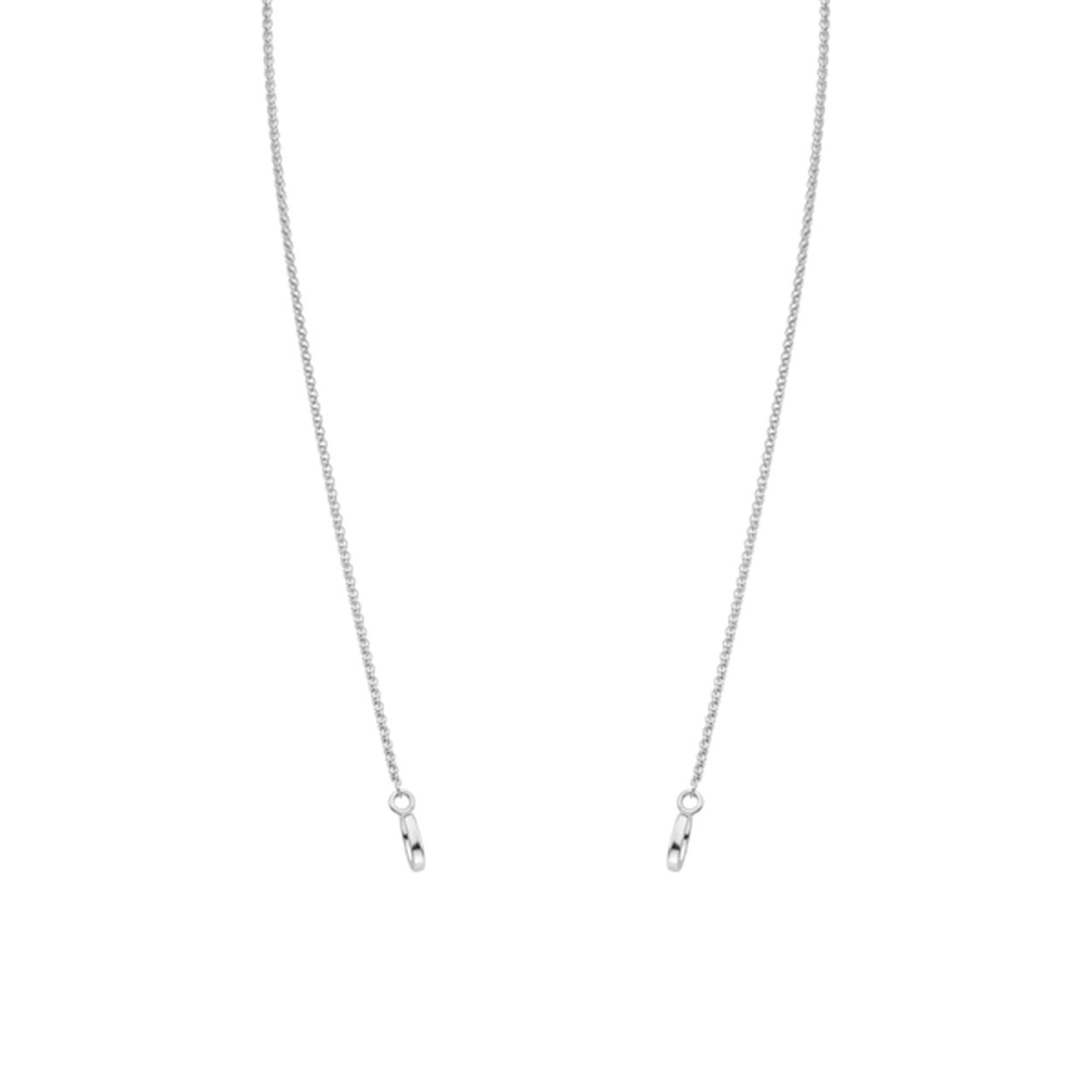 TI SENTO - Milano zilveren ketting. De twee oogjes aan beide einden kunnen aan een clipring bevestigd worden. Zo kun je de ketting op verschillende manieren dragen en er je eigen hanger combinatie mee maken. De zogenaamde vossenstaartketting is gemaakt van gerhodineerd sterling zilver.