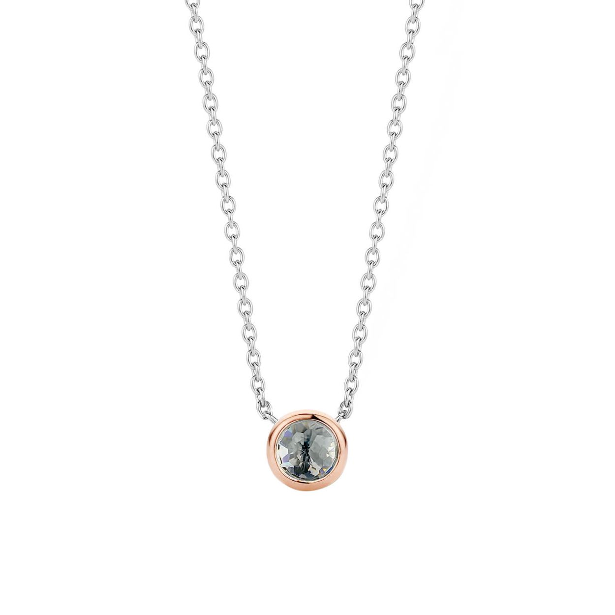 Dit TI SENTO - Milano Collier 3895GB is gemaakt van Zilver met een ros�gouden plating. De kleurstelling van dit collier is Grijsblauw. Alle TI SENTO - Milano producten worden geleverd in een luxe geschenkverpakking.
