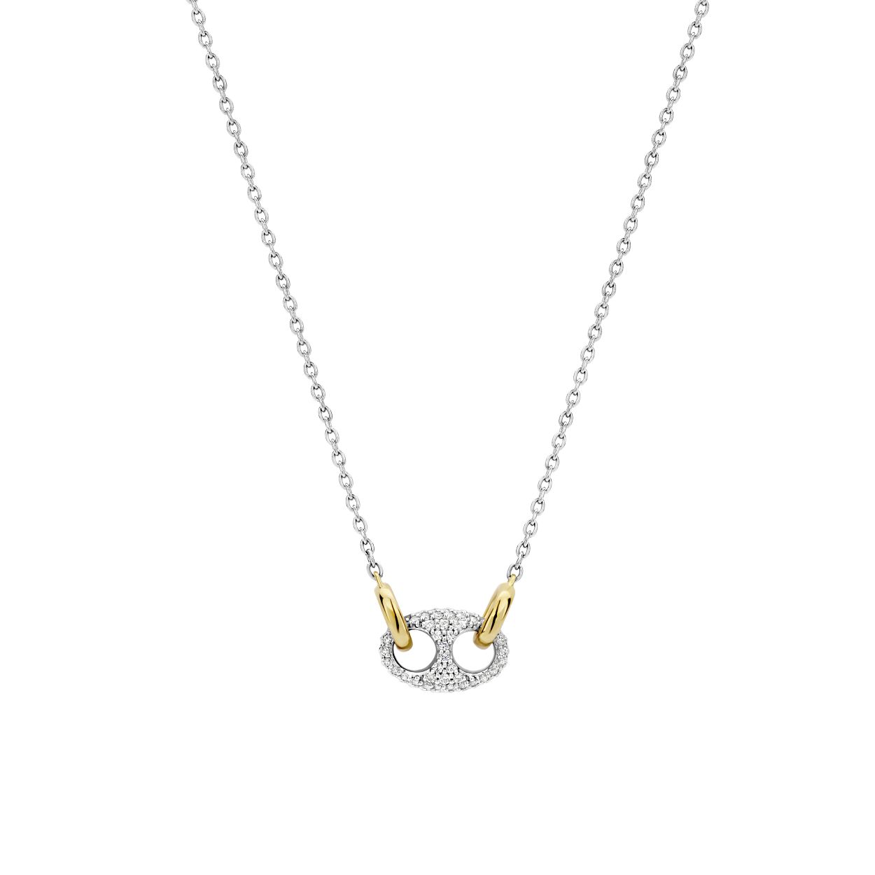 Dit TI SENTO - Milano Collier 3986ZY is gemaakt van Zilver gold plated. De kleurstelling van dit collier is Wit met geel verguld. Alle TI SENTO - Milano producten worden geleverd in een luxe geschenkverpakking.