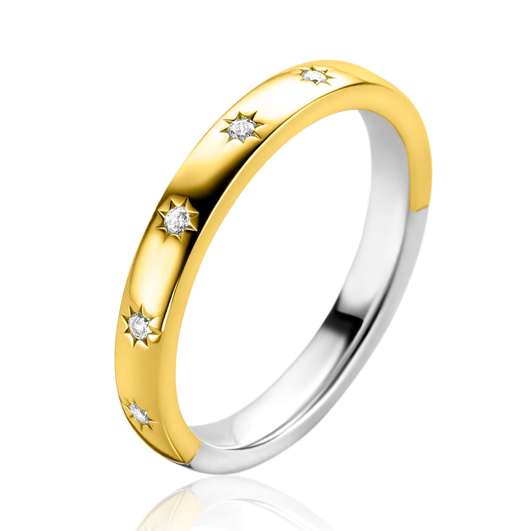 Dit is een ring van het merk Zinzi. De ring is wit van kleur en gemaakt van zilver.