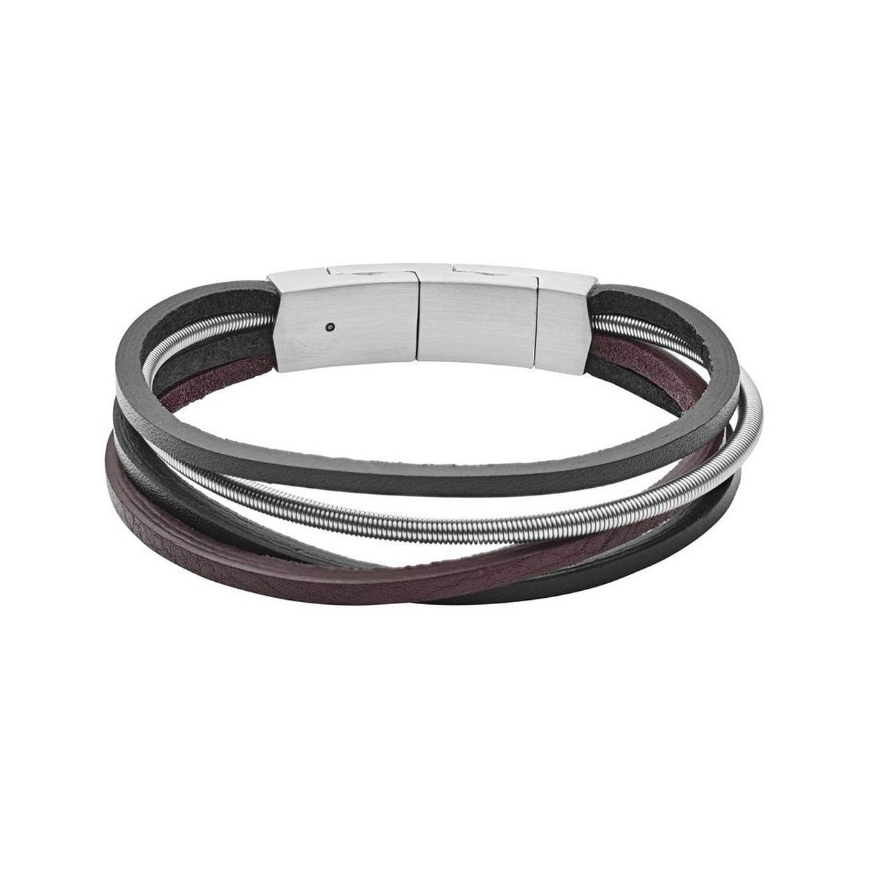 Lederen herenarmband van Fossil. Meerkleurig. 190 mm.