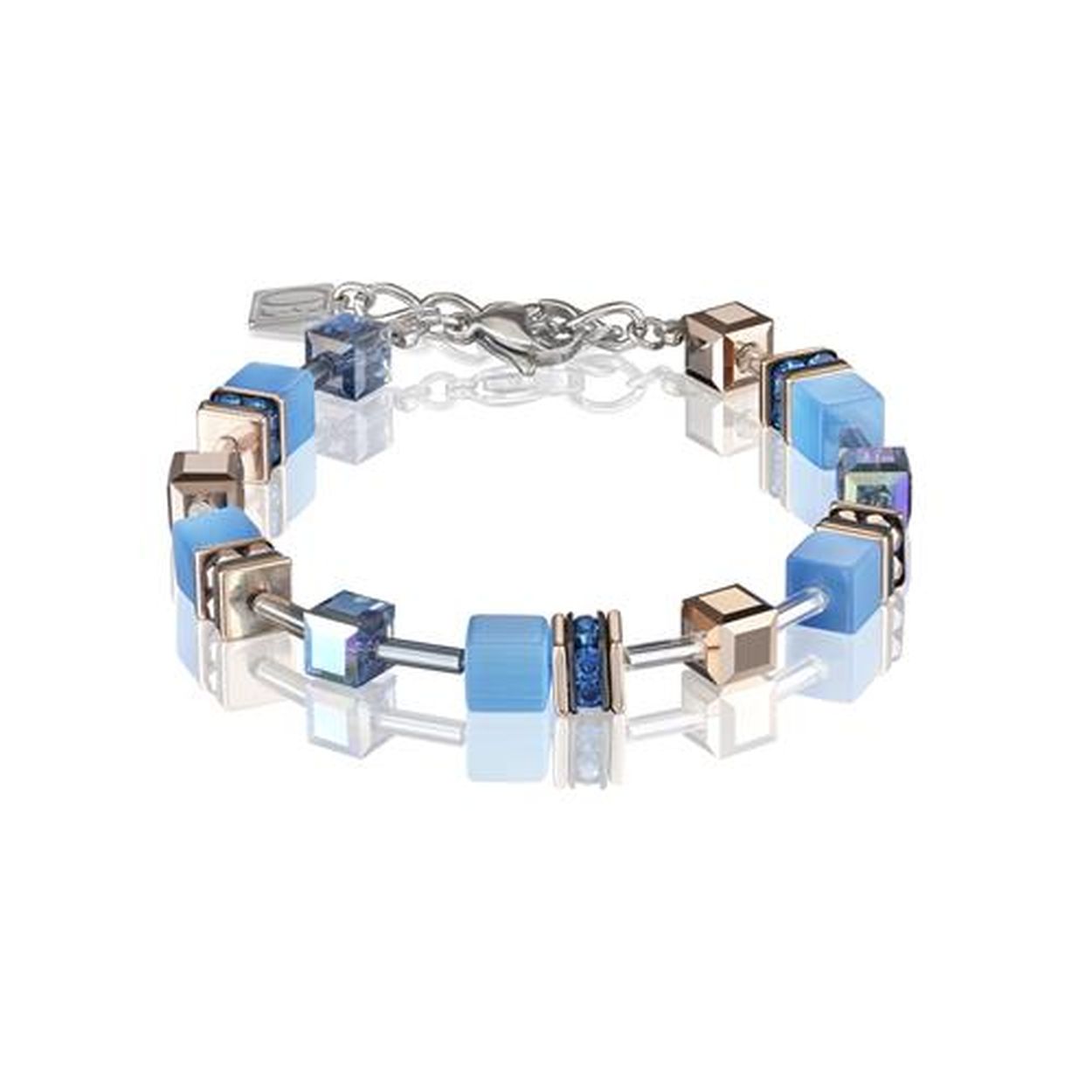 Armband van het merk Coeur de Lion, met een Swarovski-kristal. Dit sieraad bevat de kleur blauw