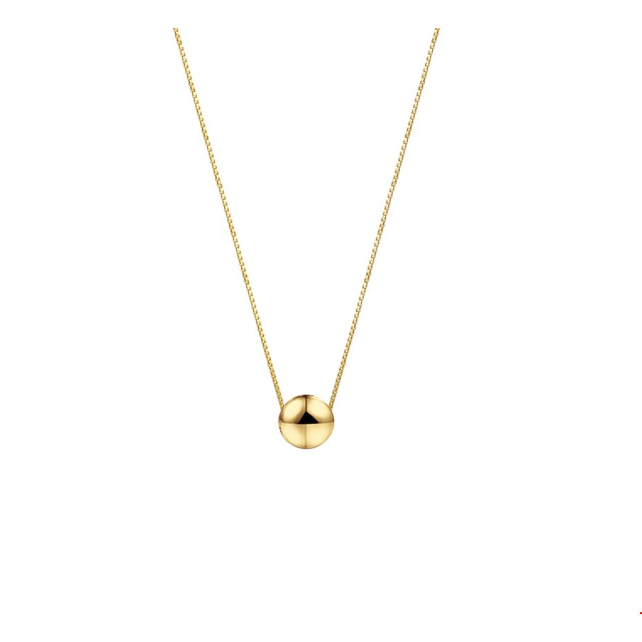 14k Geelgouden collier met een bolletje van 5mm. De lengte bedraagt 40cm met 1.5cm extensie en de schakelbreedte is 0.5mm.

Breedte: 0.5
Kortste lengte: 40
Langste lengte: 41.5

