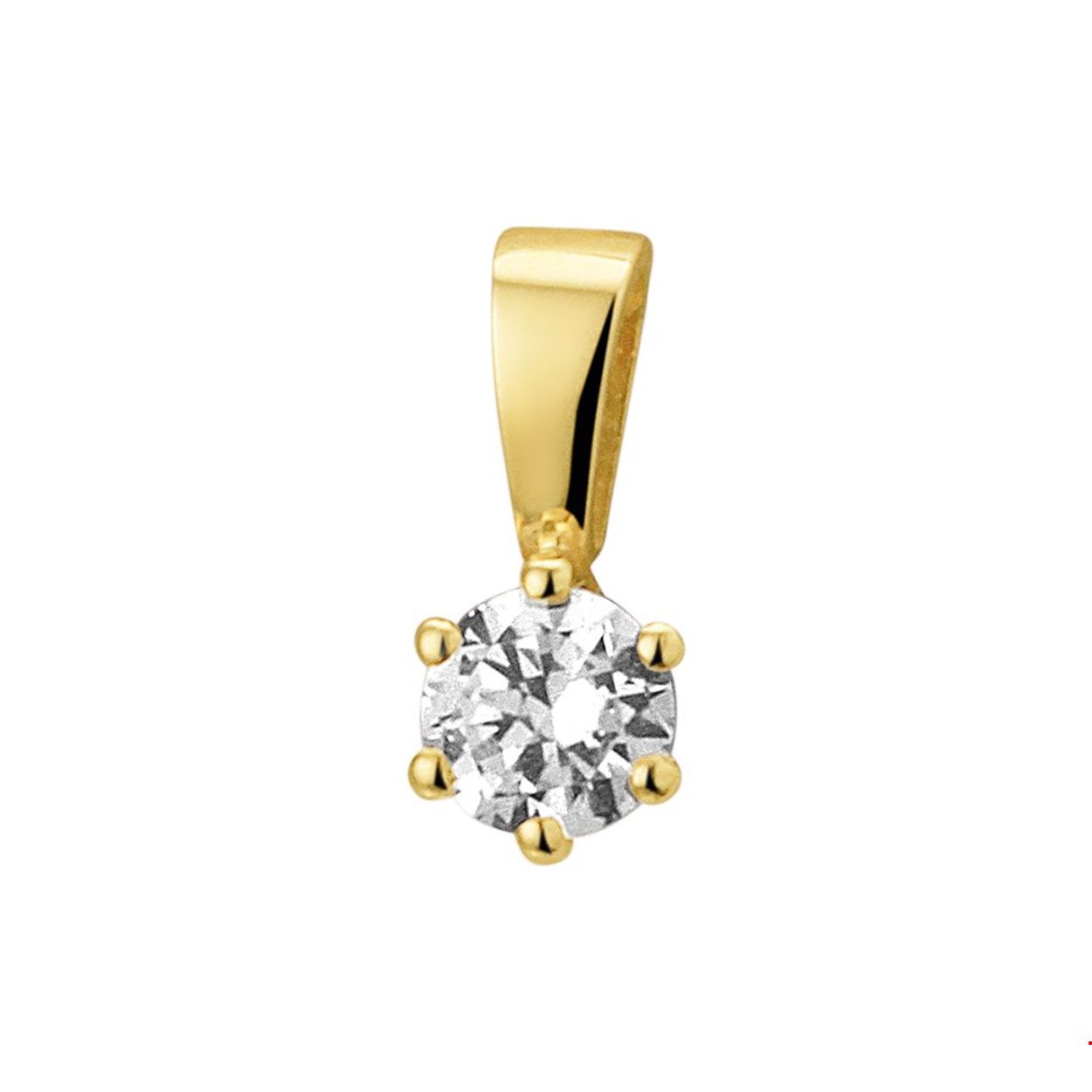 Gouden zirkonia solitair hanger