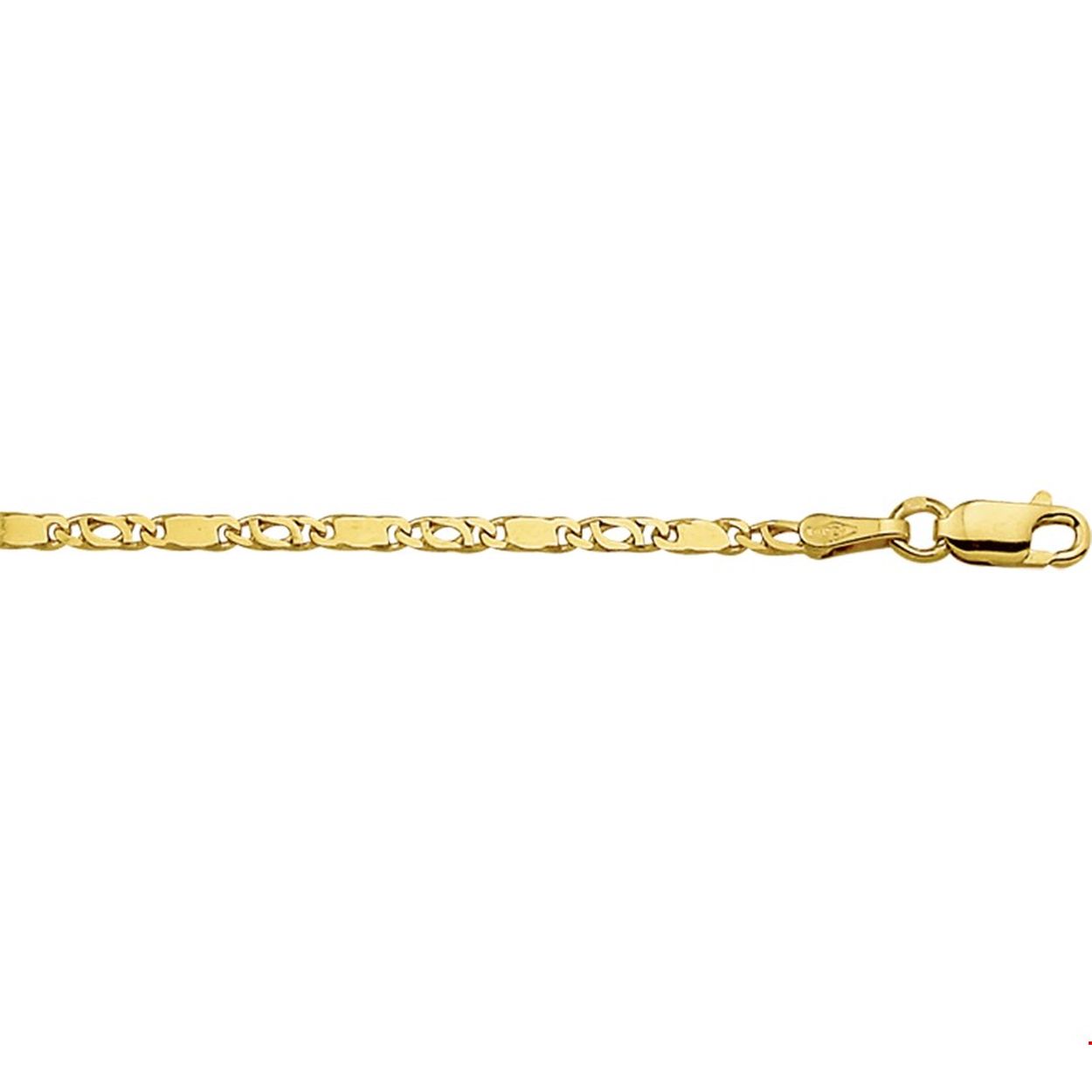 Deze 14krt geelgouden armband, modelnummer 4018432, is een verfijnde en glanzende armband van 2,1 mm breed. Met een gewicht van 2,47 gram en een lengte van 19 cm, is hij nikkelvrij en is hij perfect voor dagelijks gebruik. Draag deze tijdloze armband solo of combineer met andere sieraden voor een veelzijdige look.