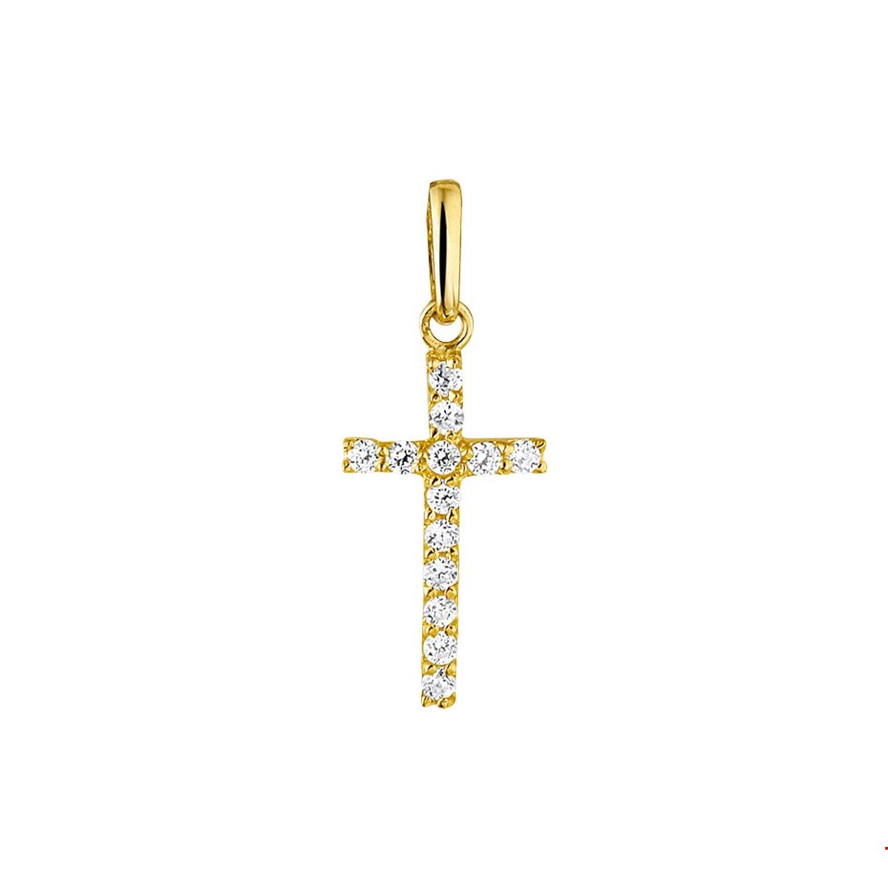 14krt Geelgouden hanger kruis zirkonia
Doelgroep: dames
Breedte: 7.5mm
Hoogte: 13.5mm
Zetting: rijzetting