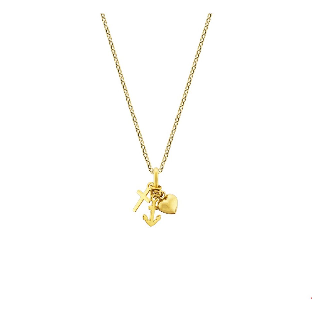 Collier geloof, hoop en liefde 1,0 mm 41 + 4 cm.