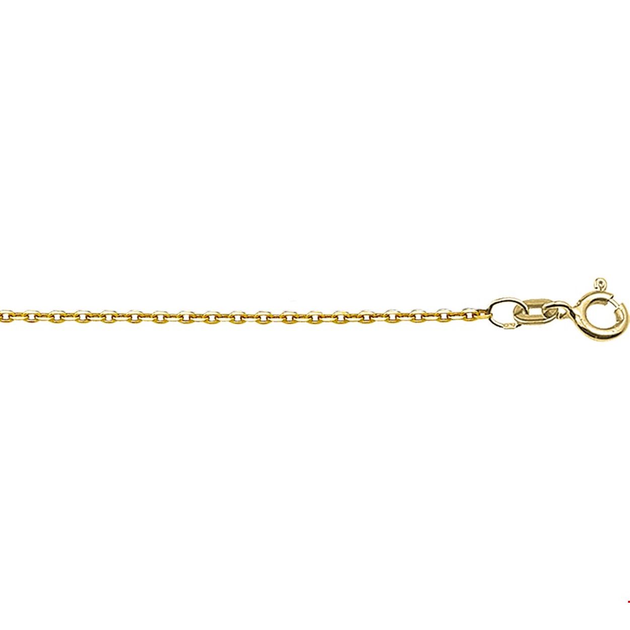14k geelgouden lengtecollier in anker schakel. Het collier heeft een draaglengte van 41, 43 en 45cm