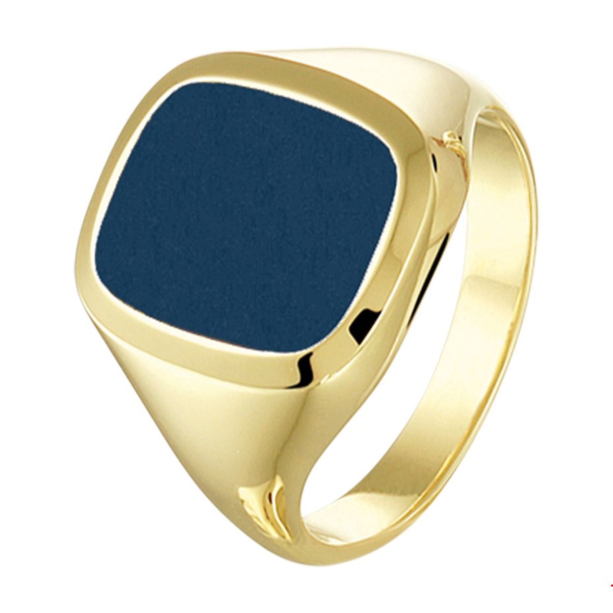 Stijlvolle 14k geelgouden zegelring uitgevoerd met een lagensteen. De ring geeft je look direct een chique uitstraling.
