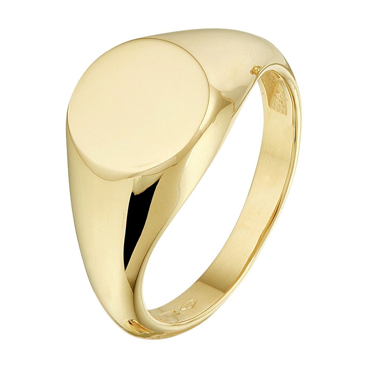 14k Geelgouden graveerring met een breedte van 10mm. De ring geeft je look direct een chique uitstraling.