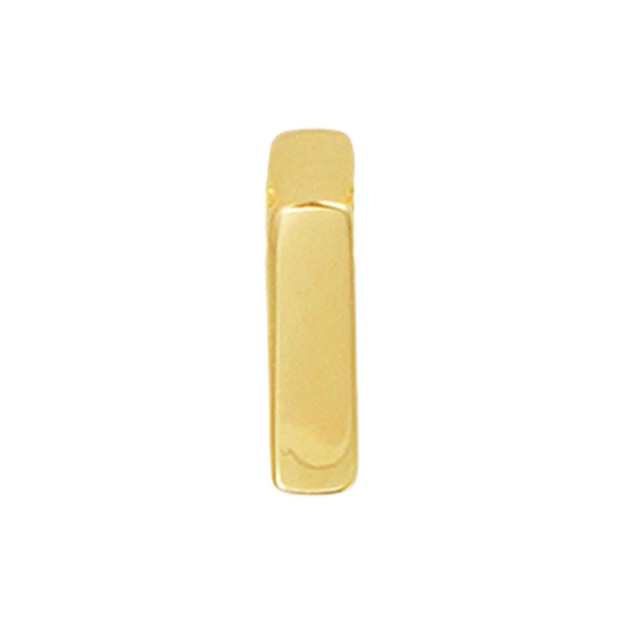 14k Geelgouden hanger uitgevoerd in de letter I. De hanger heeft een afmeting van 5.5x1.5mm.