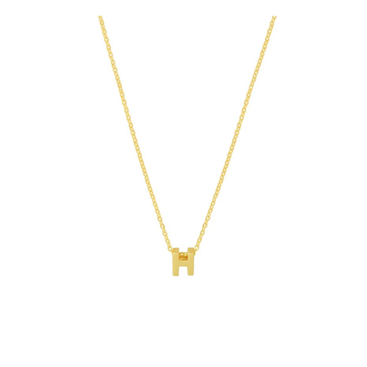 14k Geelgouden anker collier uitgevoerd met de letter H. Het collier heeft draaglengtes van 41, 43 en 45cm. De letter heeft een afmeting van 5.5x4.5mm.