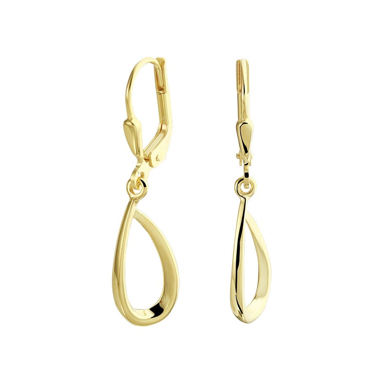 14 karaats gouden oorhangers,  druppel 
Breedte: 8
Hoogte: 31