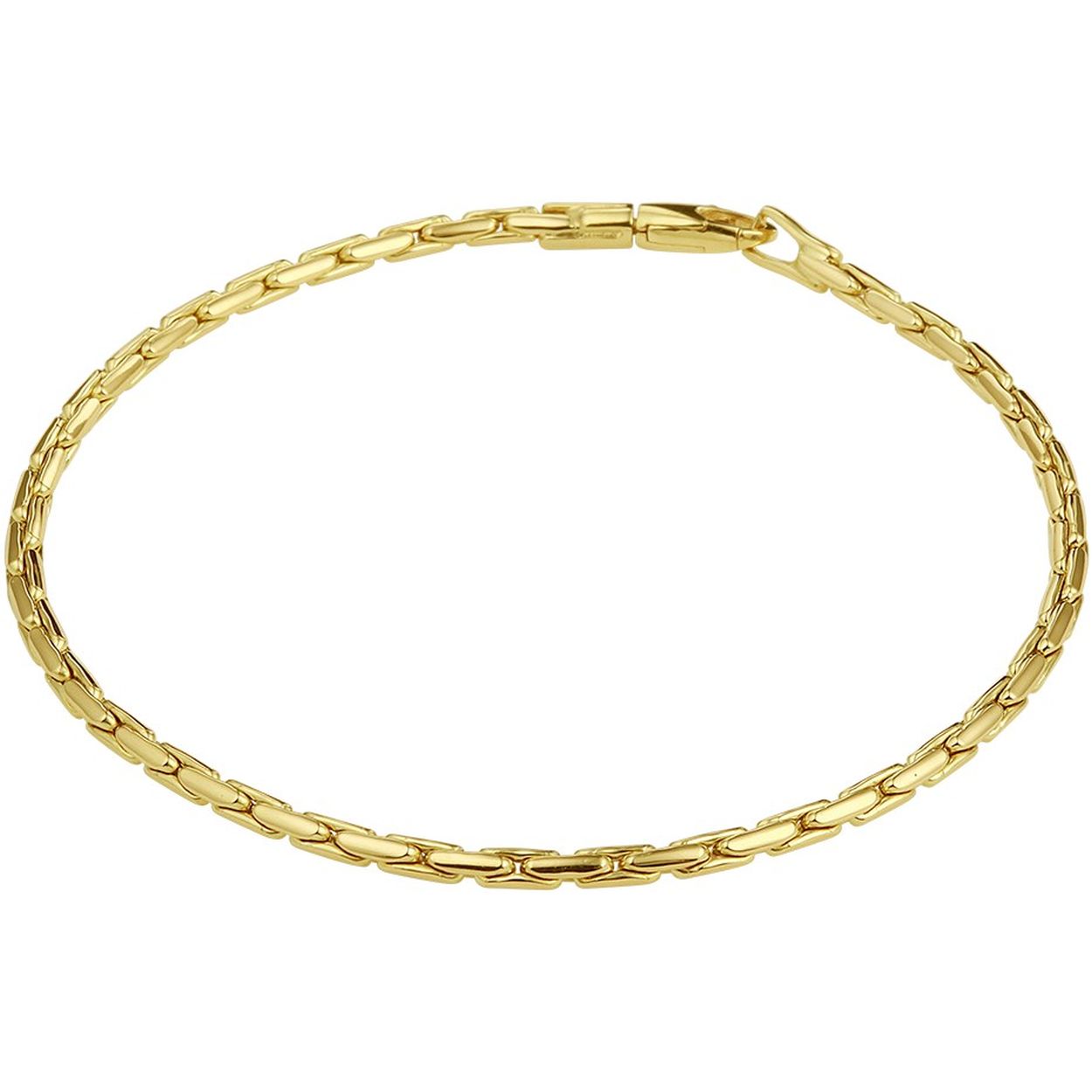 14k Geelgouden cardano armband met een schakelbreedte van 2.3mm. De armband heeft een draaglengte van 19cm en een karabijn sluiting.