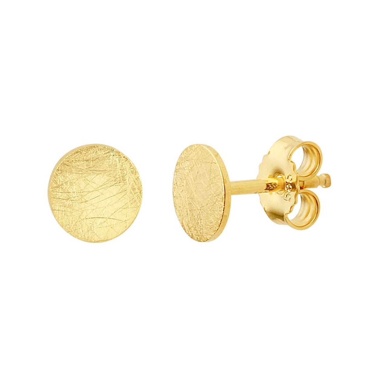 14k Geelgouden oorknoppen in de vorm van een rondje. De oorknoppen hebben een diameter van 6mm.