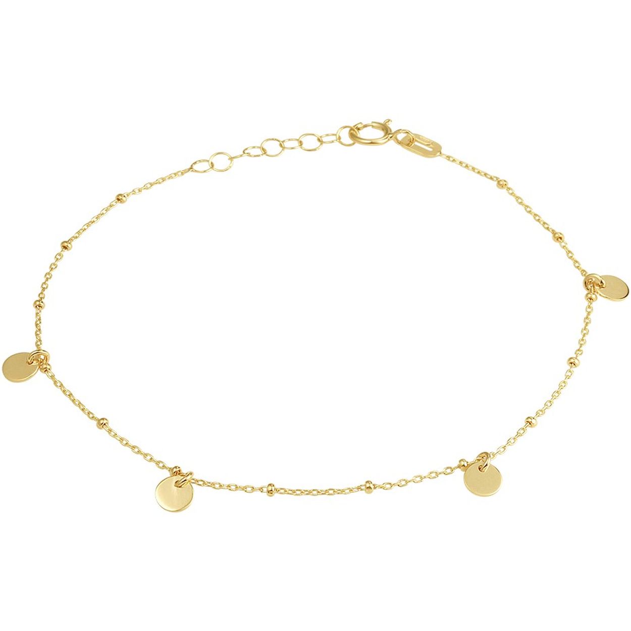 14k Geelgouden armband uitgevoerd met rondjes. De armband heeft een draaglengte van 16cm met een extensie van 2cm. De rondjes hebben een diameter van 4mm.