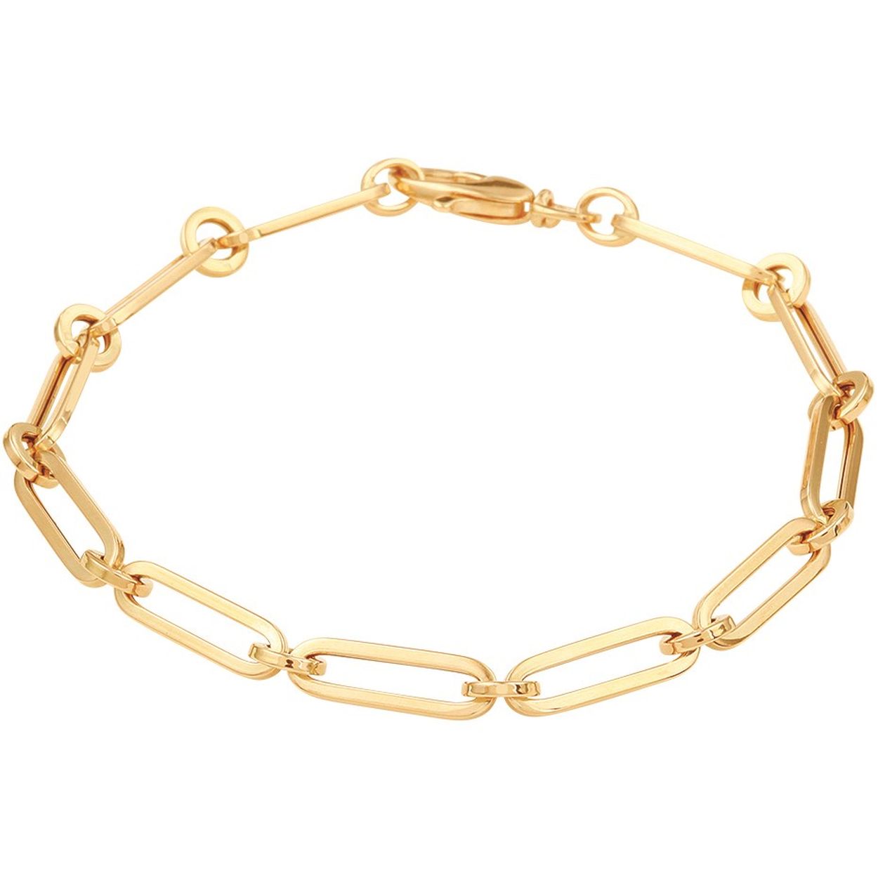 14k Geelgouden anker armband met een schakelbreedte van 4.5mm uitgevoerd met een stevige karabijn sluiting. De armband heeft een draaglengte van 19cm.