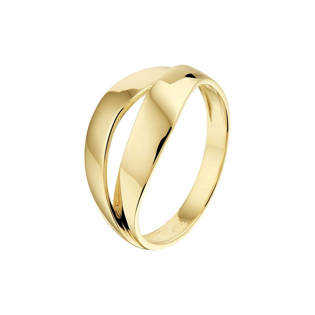 14k Geelgouden ring. De ring heeft een breedte van 9.5mm.