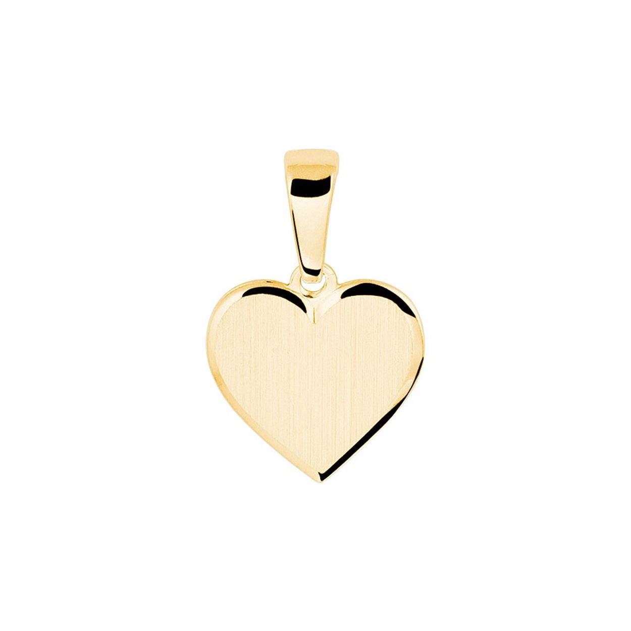 14k Geelgouden graveerhanger in de vorm van een hartje met een afmeting van 10.5x10.5mm. Een perfect kado voor je geliefde of dierbare. Gegarandeerd dat ze het hart kan waarderen. Tip: Combineer de hanger met een collier uit onze collectie.