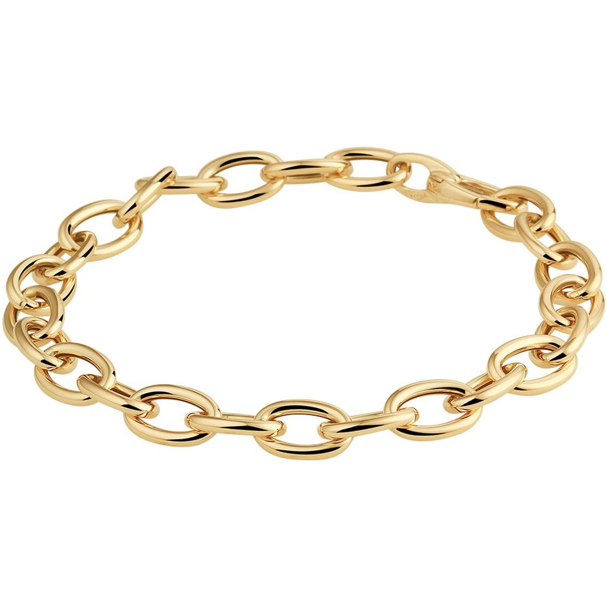 14k Geelgouden anker armband met een schakelbreedte van 7mm. De armband heeft een draaglengte van 19cm en is uitgevoerd met een stevige karabijn sluiting.