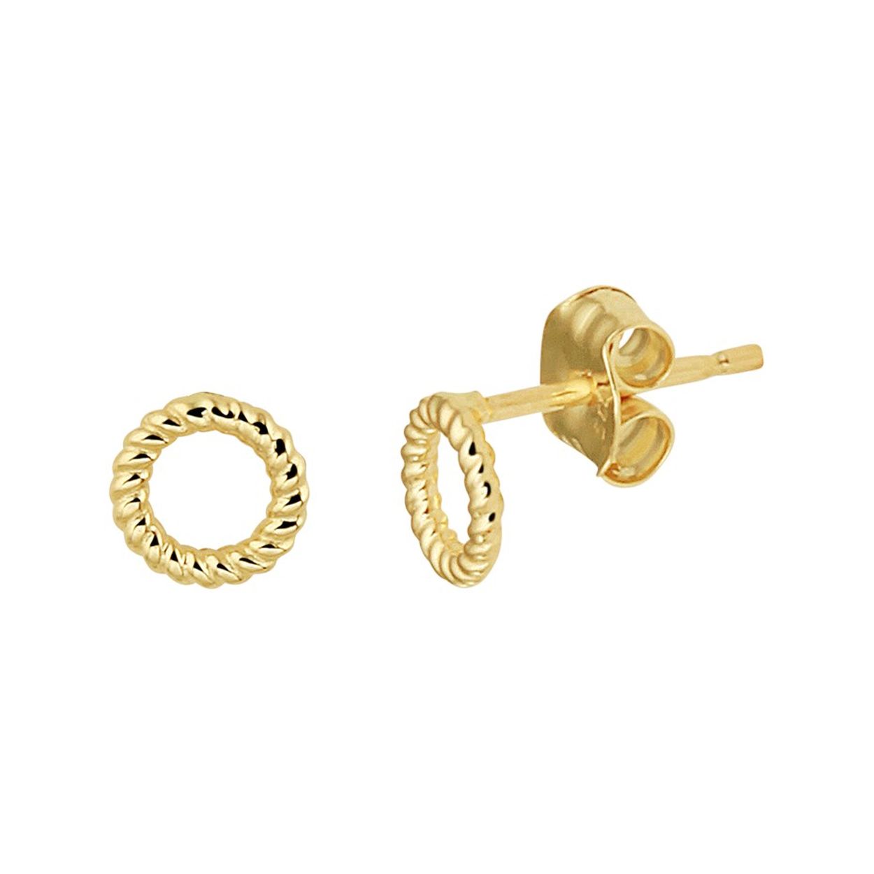 14k Geelgouden oorstekers. De oorstekers hebben een diameter van 5mm.