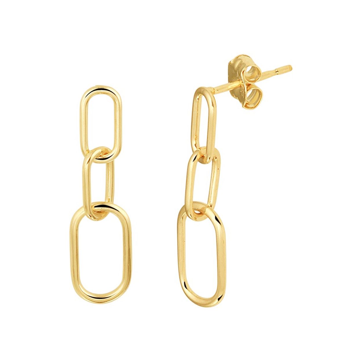 14k Geelgouden oorhangers. De oorhangers hebben een afmeting van 20x5.5mm.