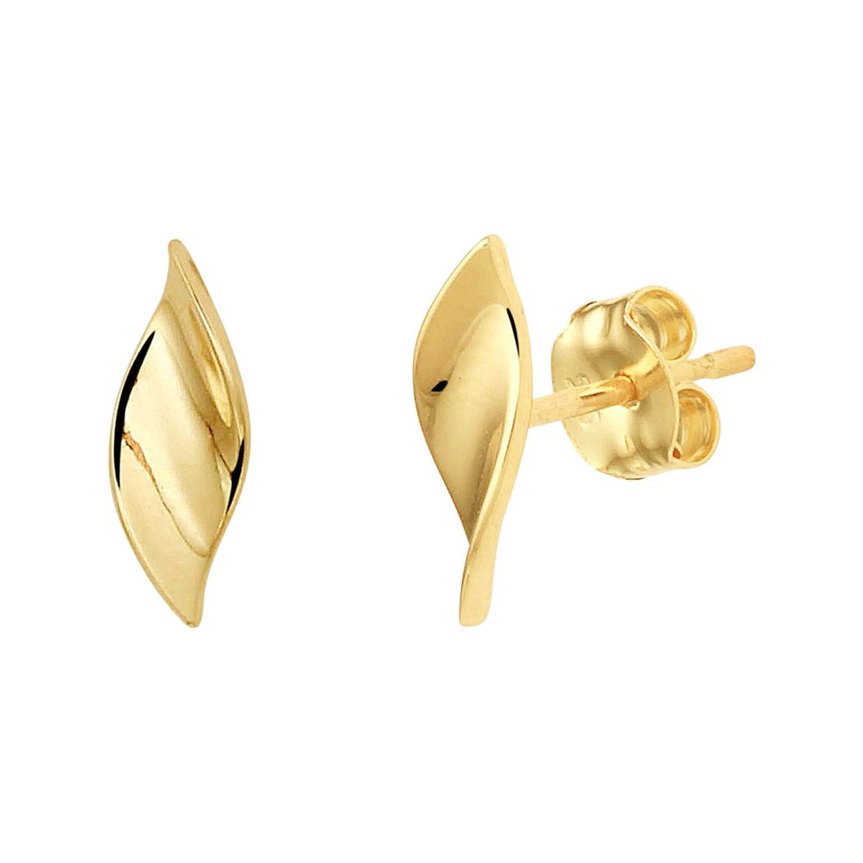 14k Geelgouden oorknoppen. De oorknoppen hebben een afmeting van 10x3.5mm.