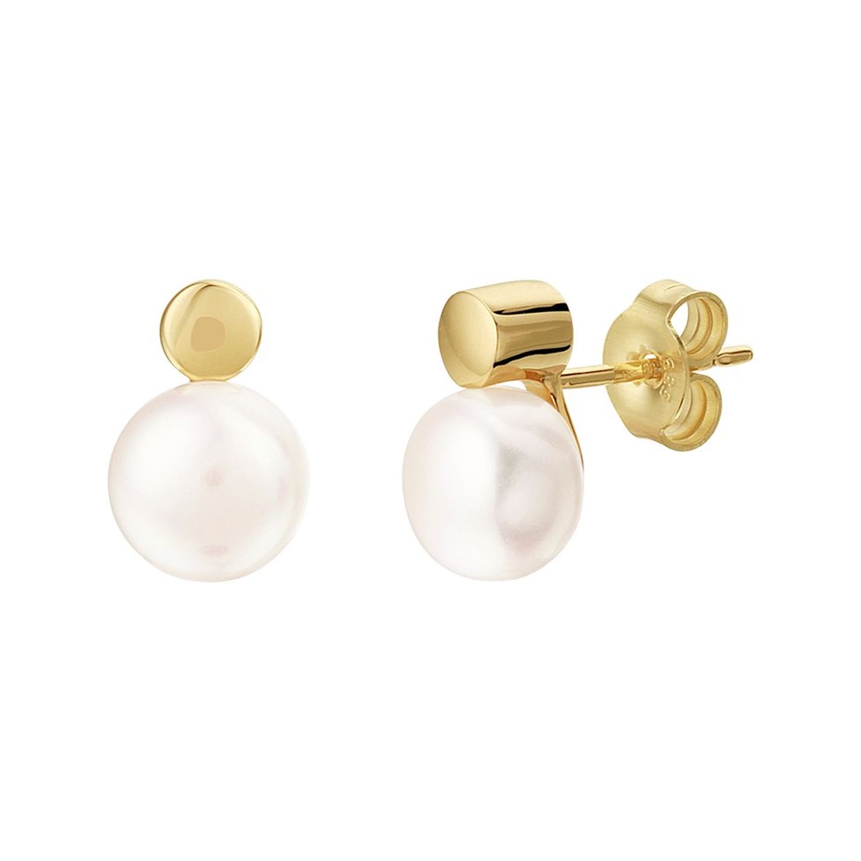 14k Geelgouden oorknoppen uitgevoerd met een zoetwaterparel van 7.5mm.
