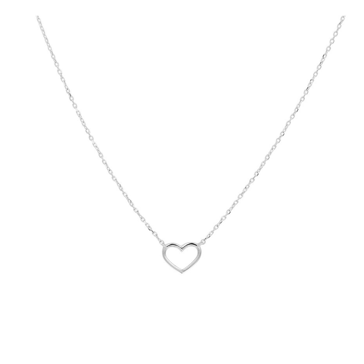 Dit fijne 14k witgouden collier met een open hartje geeft je outfit een vriendelijke touch. Het collier heeft draaglengtes van 40, 42 en 44cm. Tip: Combineer dit collier met bijpassende hartjes sieraden uit onze collectie voor een romantische uitstraling!