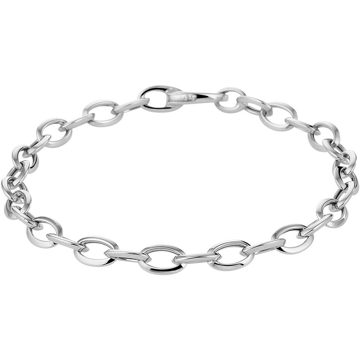14k Witgouden anker armband met een draaglengte van 19cm en een schakelbreedte van 5.7mm. De armband heeft een poli afwerking en is uitgevoerd met een stevige karabijn sluiting.