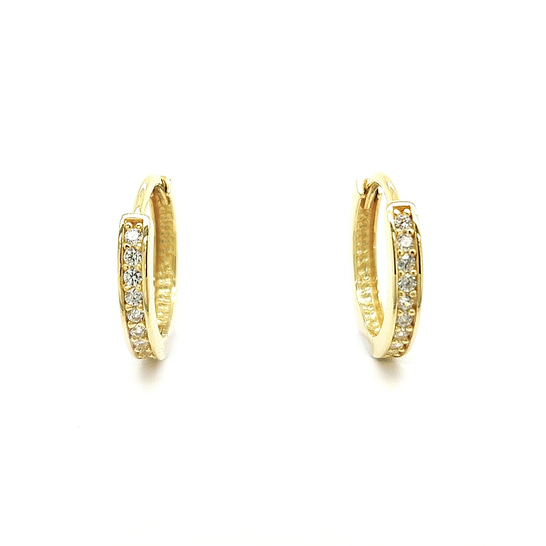 Deze klapoorringen zijn ontzettend leuk! Deze oorringen hebben een rij met briljant geslepen zirkonia stenen. Deze oorringen schitteren letterlijk door de zirkonia stenen. De klapoorringen zijn redelijk klein van formaat en vallen dus kort op de oorlel.