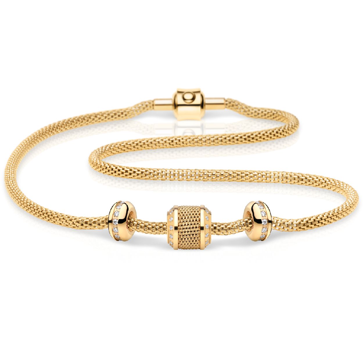 Dit is een prachtig collier van het merk Bering. Dit sieraad is gemaakt van edelstaal. De maat is: 50cm en is exclusief de 3 bedels