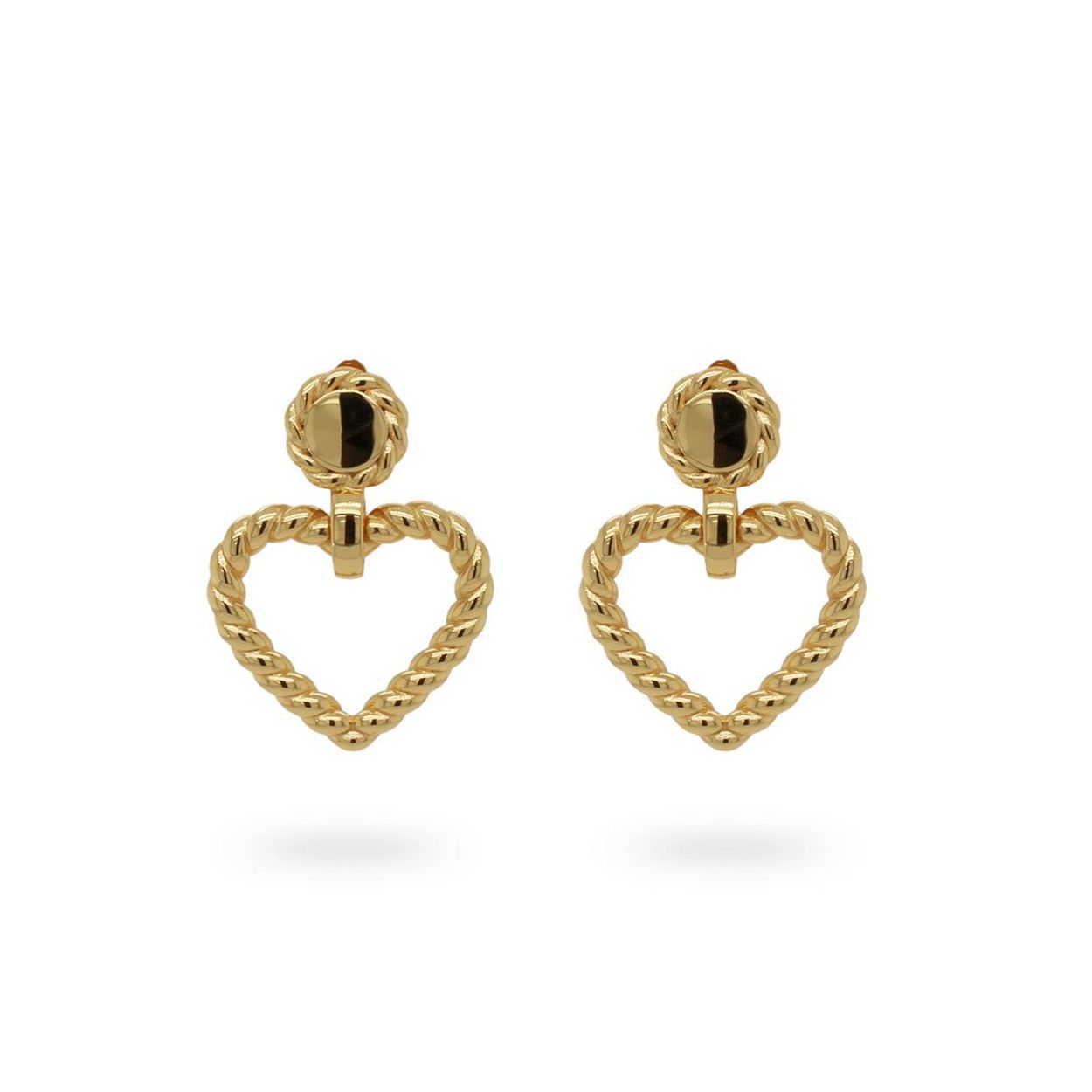 24Kae Statement Oorbellen met hart - 925 Sterling zilver geelgoud verguld  42405Y