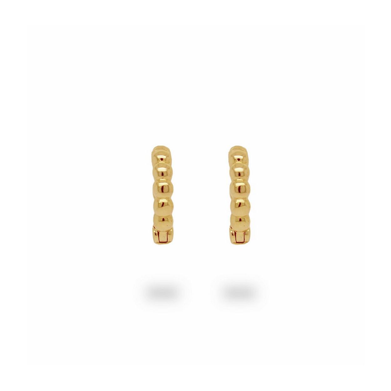 24Kae Creolen met bolletjes sctructuur - 925 Sterling zilver geelgoud verguld  42414Y