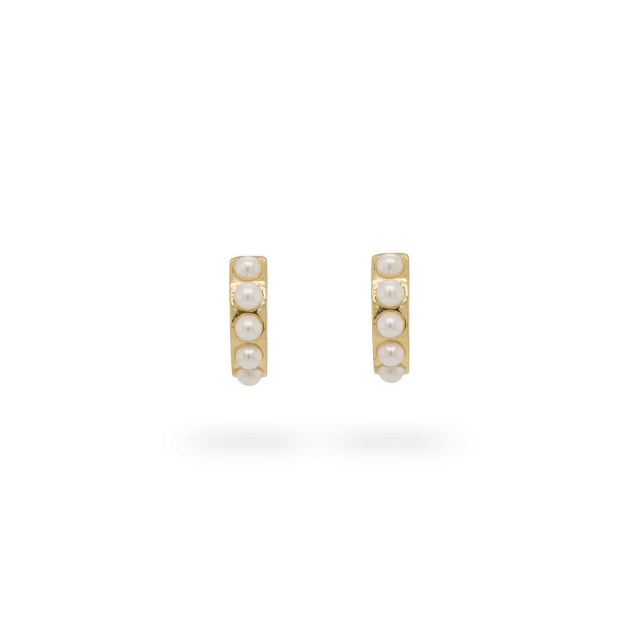 24Kae Creolen met parels - 925 Sterling zilver geelgoud verguld  42419Y