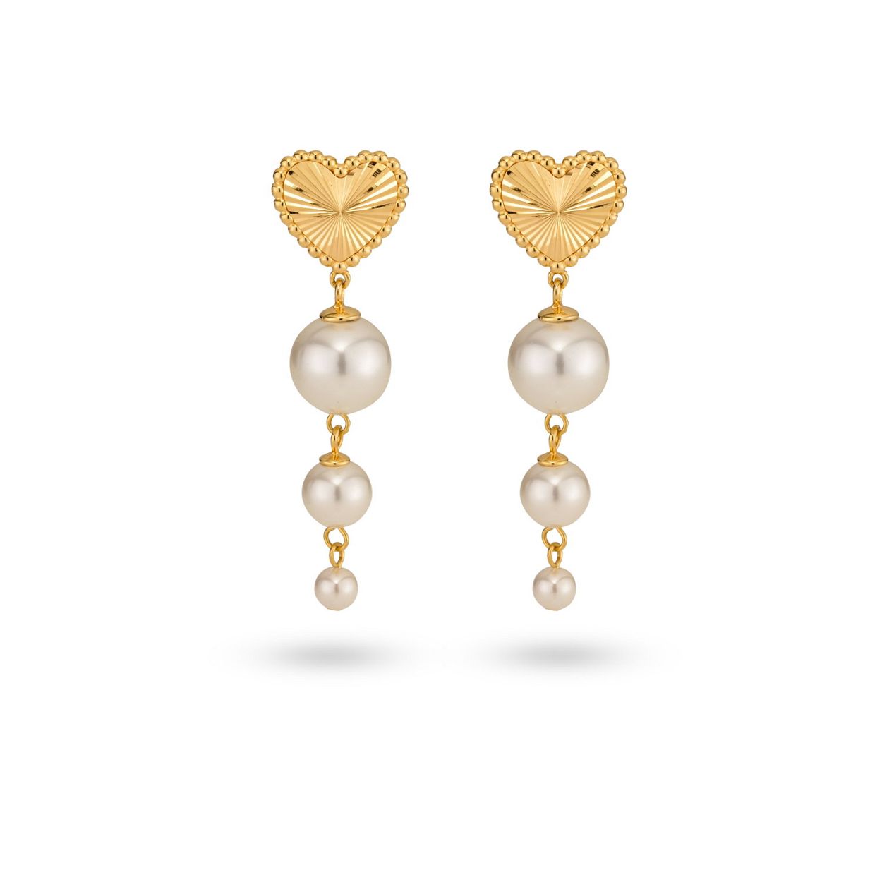 Statement oorbellen met hart en parels - 42428Y