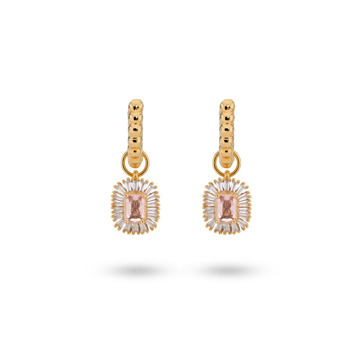 Oorbellen met structuur en pendant - 42453Y