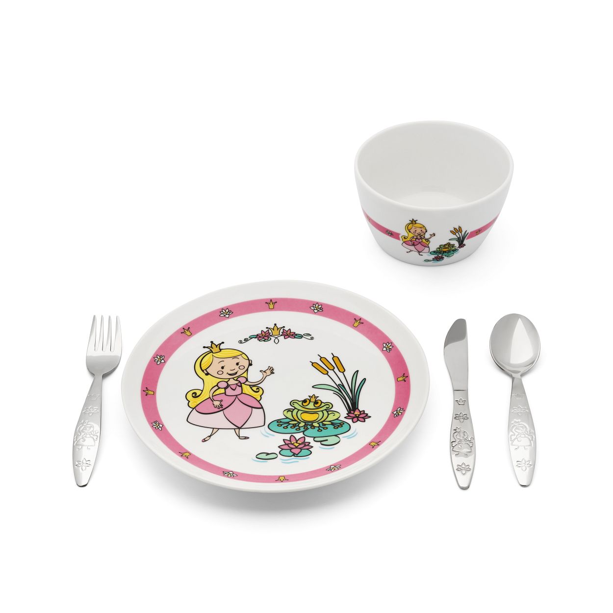 Servies Prinses 5dlg porselein/RVS