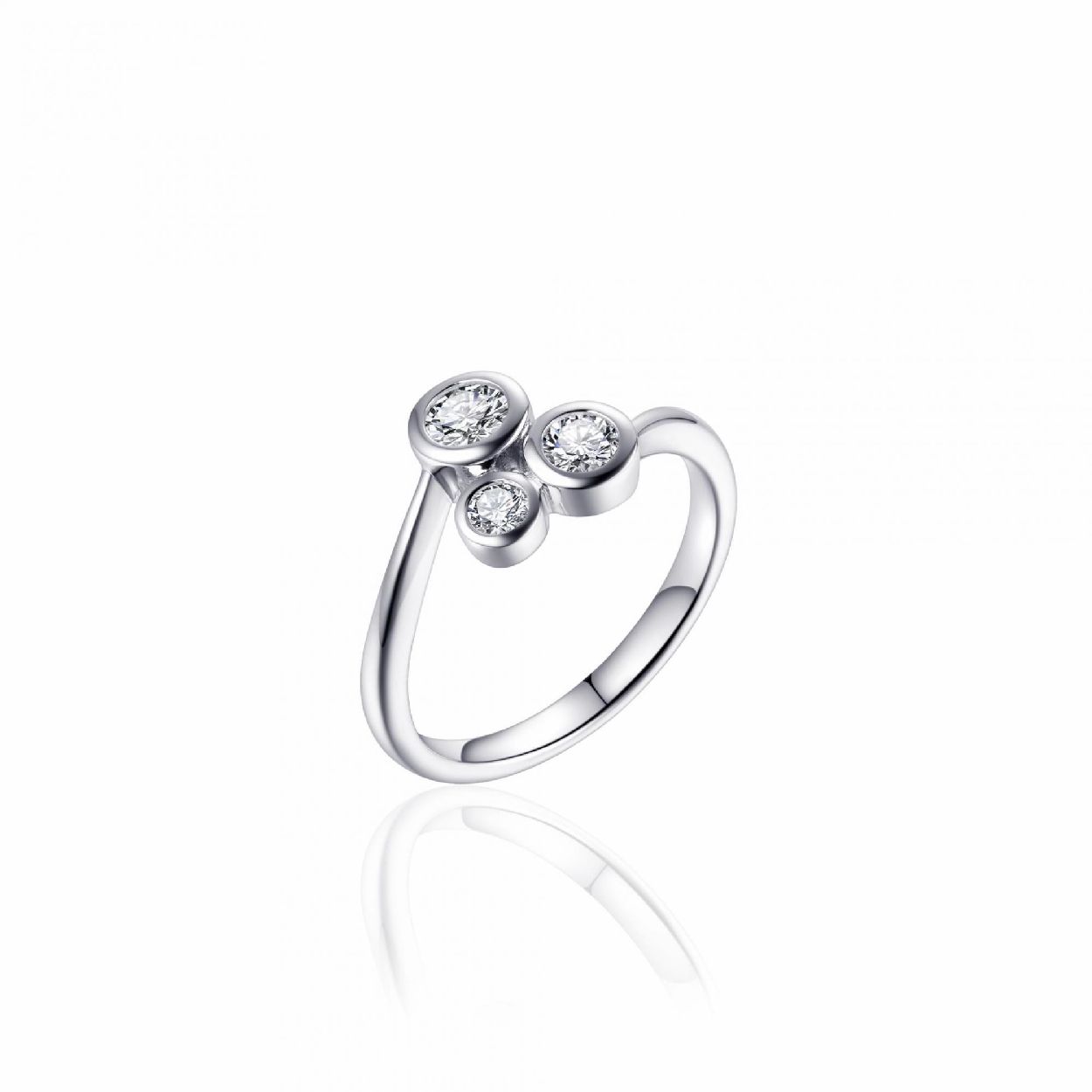 Zilveren dames ring met zirkonia's