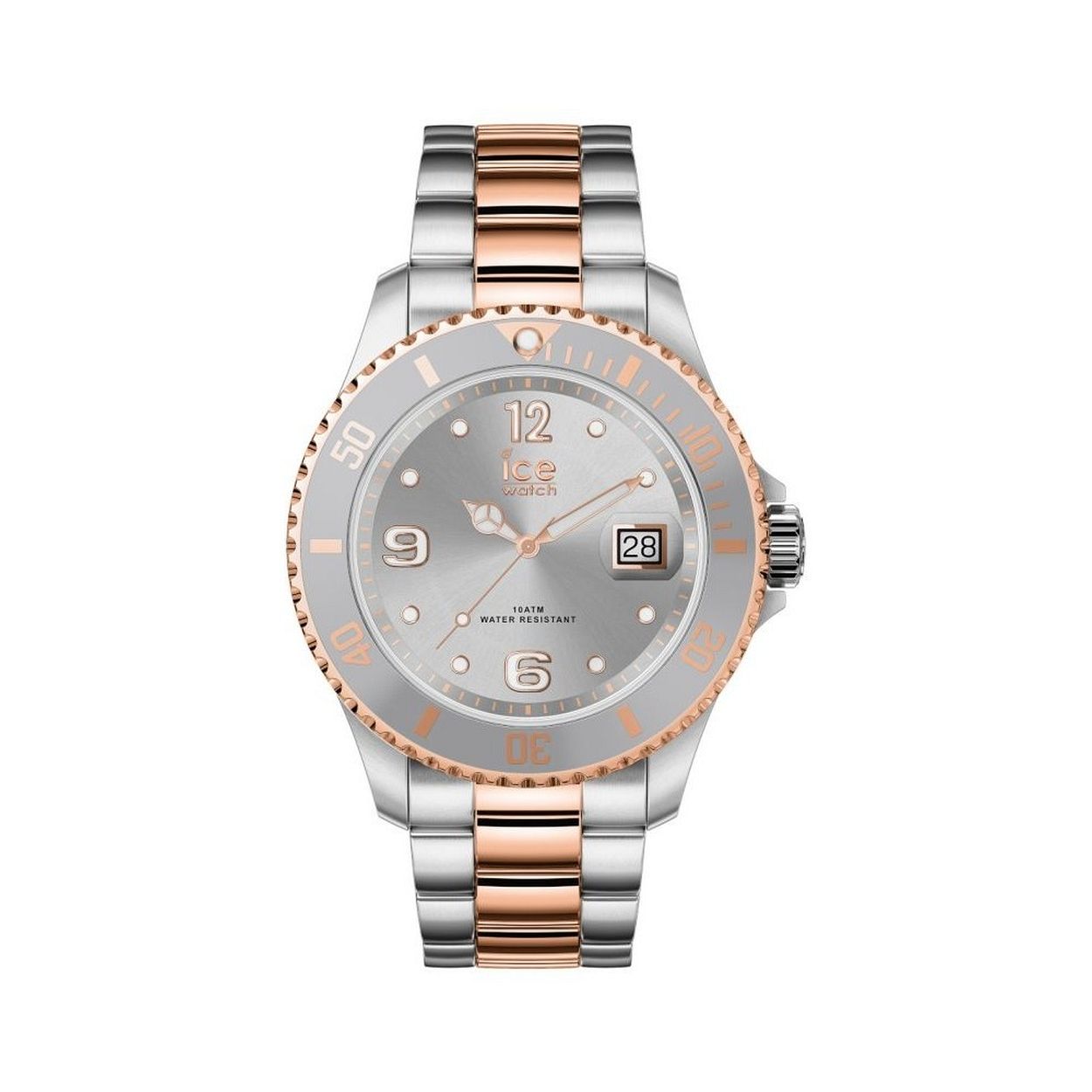 Laat je betoveren door dit polychrome horloge in zilver en rose gold staal met tweekleurige wijzerplaat! Dit vrouwelijke, stijlvolle en moderne horloge valt nooit uit de toon. Het past perfect bij al je outfits en juwelen. Een echte must-have!