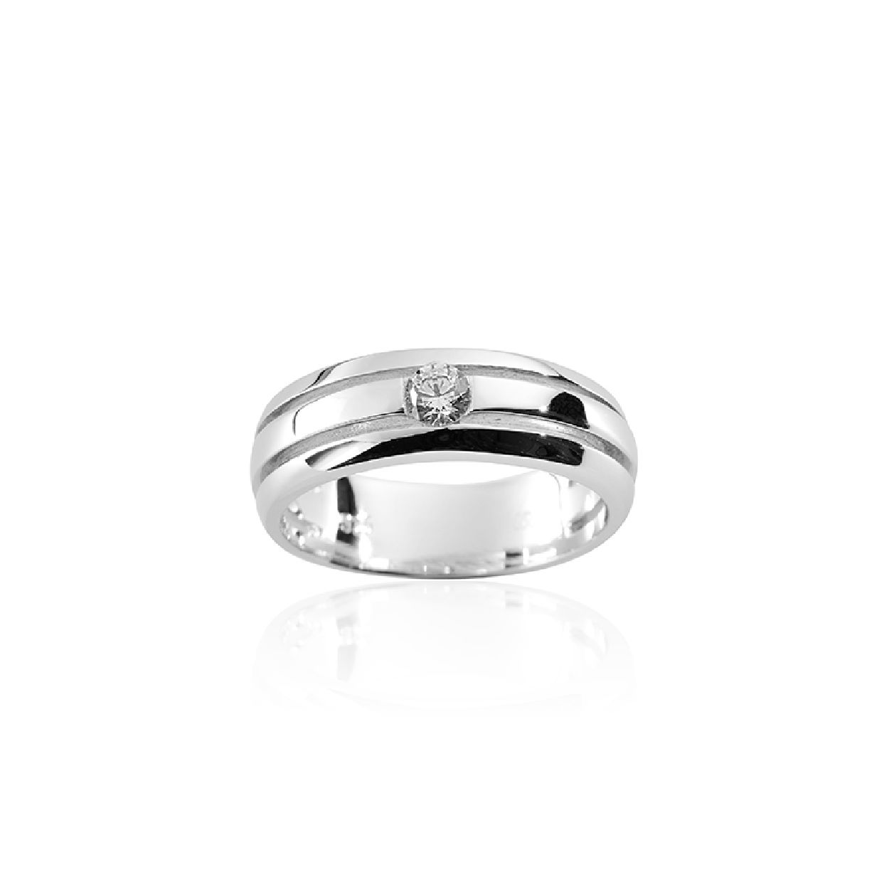 Zilveren dames ring met zirkonia