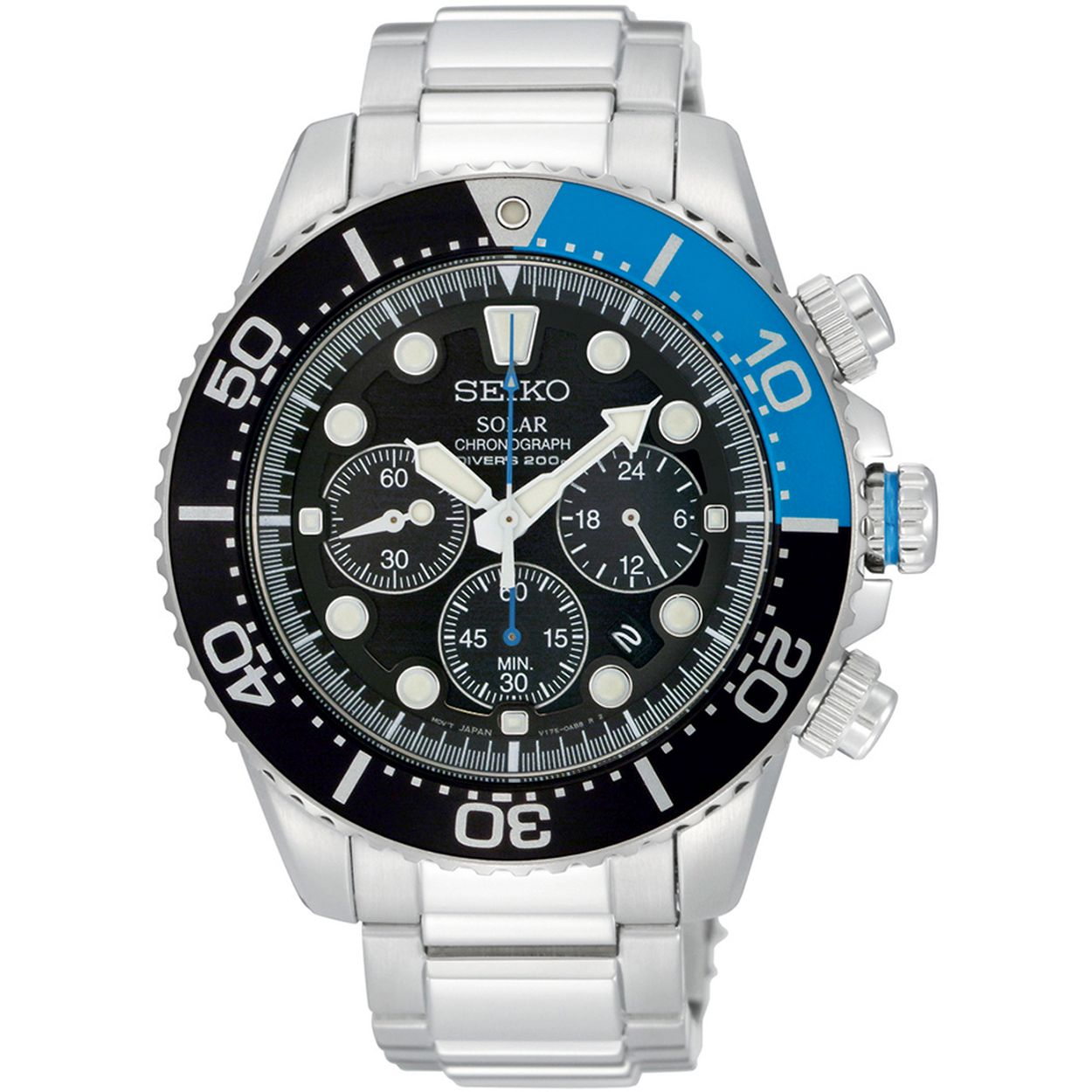 Ontdek de schitterende SEIKO PROSPEX SSC017P1 ZWART SOLAR CHRONOGRAAF DUIKER. Een edelstaal horloge met een kastmaat van 43.5 mm.