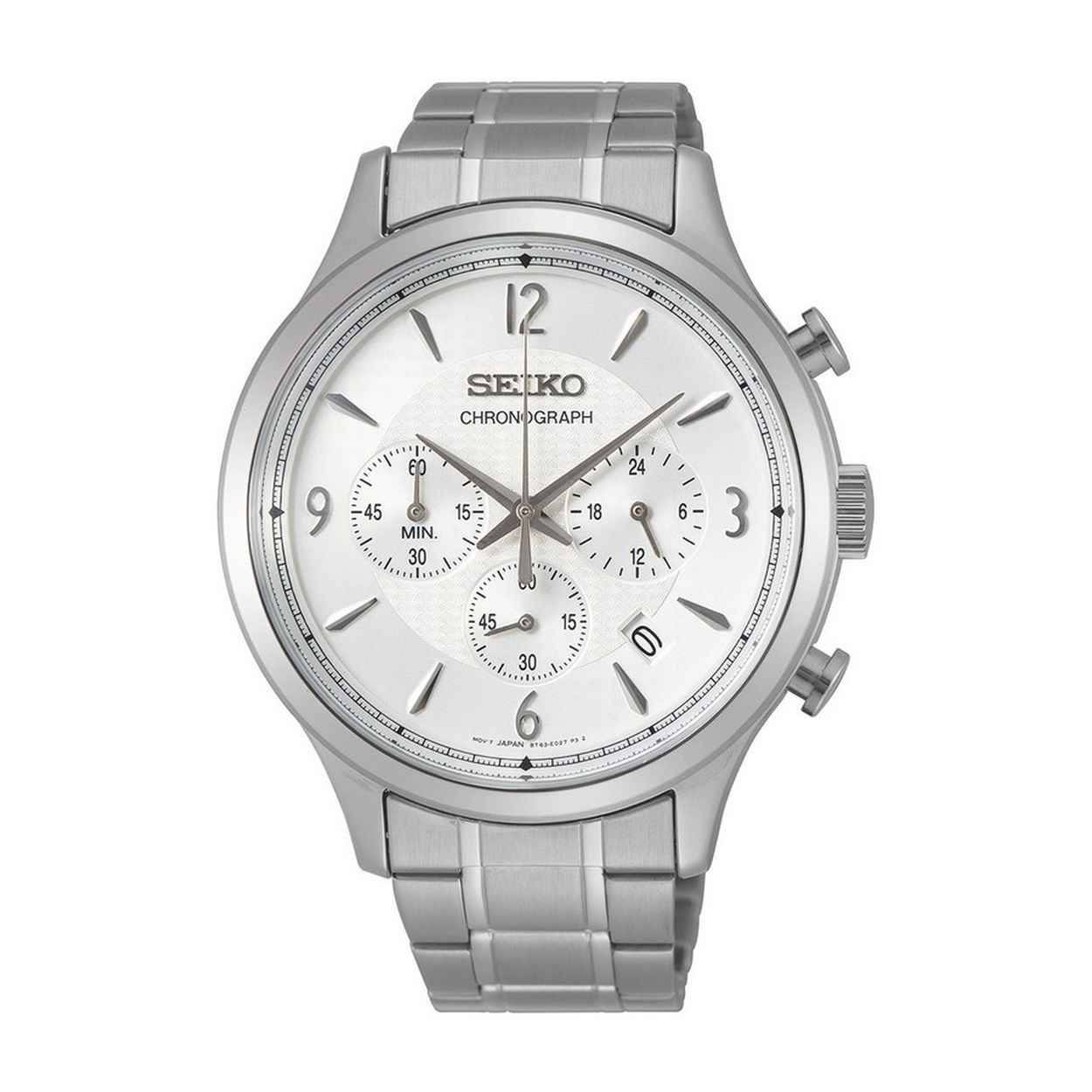 Ontdek de schitterende SEIKO SSB337P1. Een edelstaal horloge met een kastmaat van 43.3 mm.