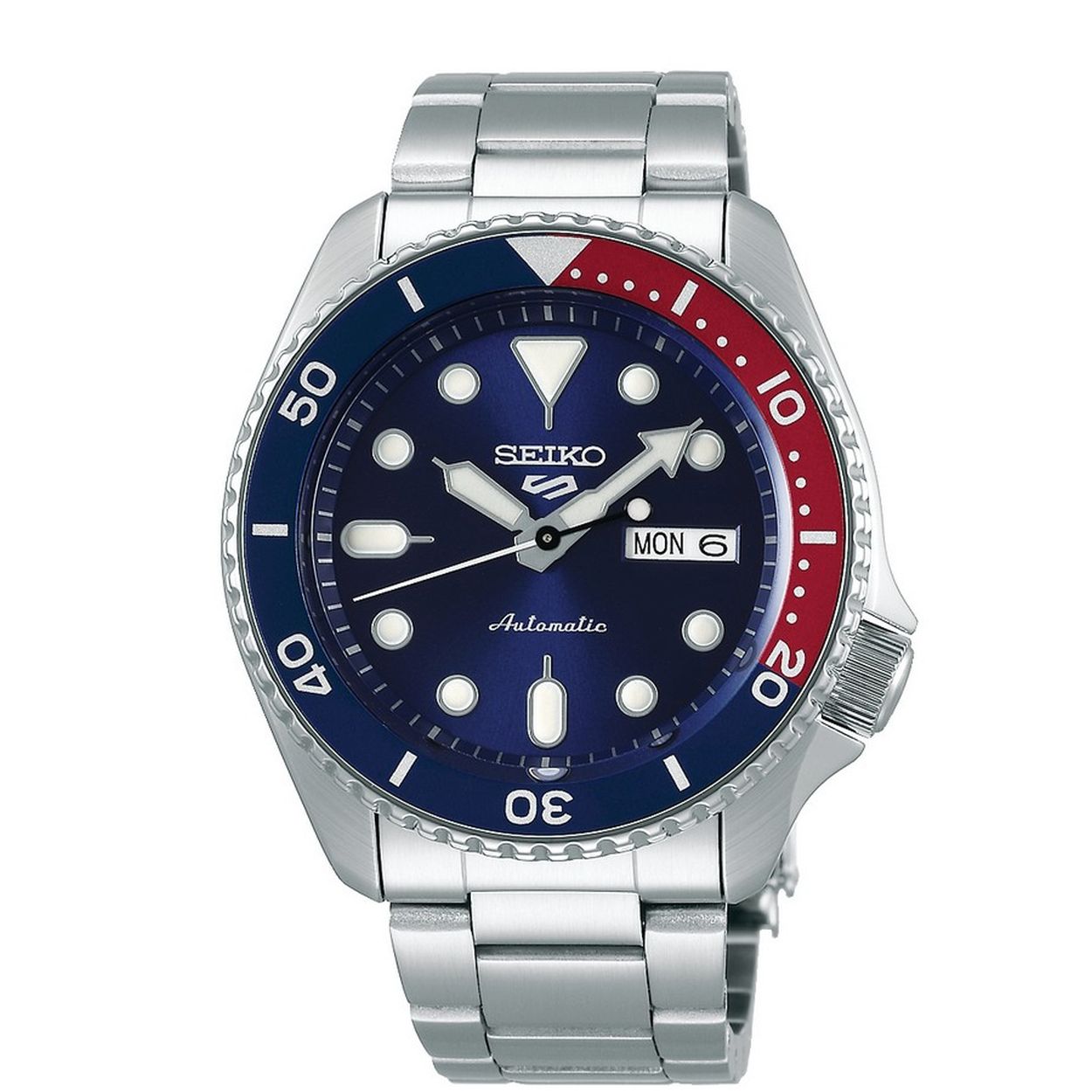 SRPD53K1
Seiko 5 Automatic met caliber 4R36
Dit Seiko horloge komt uit de Seiko 5 Sports collectie. De kast van het horloge is 42.5mm, wat een mooie maat is voor een stoere herenpols.
Het horloge is voorzien van een metalen band. 
Binnenin de kast zit een automatisch uurwerk, wat inhoudt dat er geen batterij in zit. 
Ook is het horloge 10ATM waterdicht, wat betekend dat ermee gezwommen kan worden!